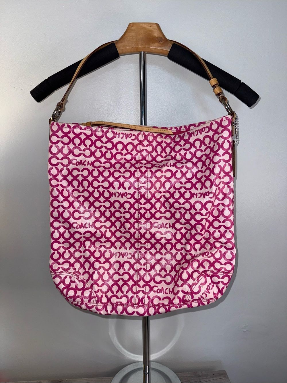 Coach Pink Signature Coated Canvas Bag